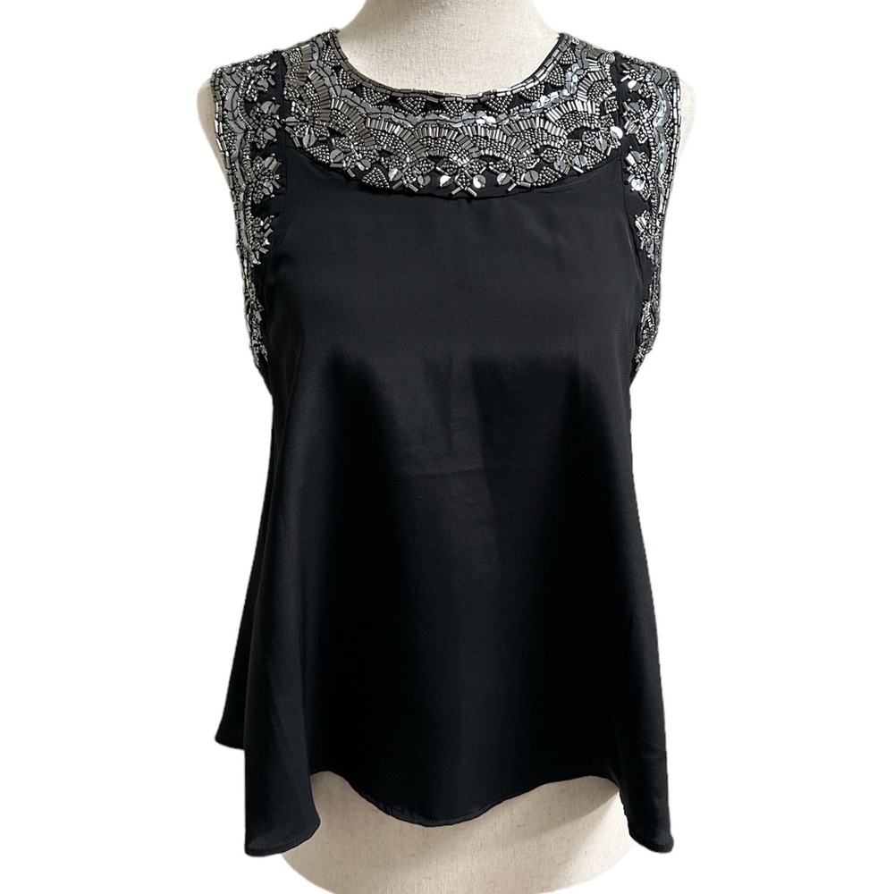 Parker Estee Bead-Embellished Silk Top XS